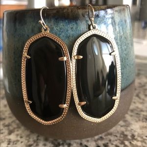 Kendra Scott Earrings, Black and Gold, large